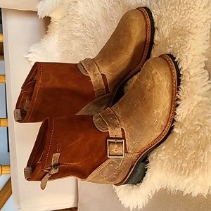 Engineer Style Leather Boots, size 8